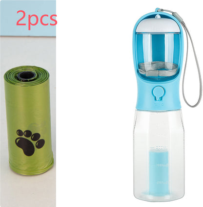Ultimate 3-in-1 Portable Cat & Dog Water Bottle with Food Feeder and Poop Dispenser - Leak-Proof and Multifunctional Pet Travel Essential