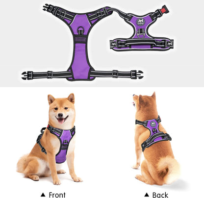 Ultimate Comfort & Control: No Pull Dog Harness with Reflective Design for All Breeds (Purple, Medium)