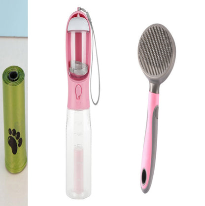 Ultimate 3-in-1 Portable Cat & Dog Water Bottle with Food Feeder and Poop Dispenser - Leak-Proof and Multifunctional Pet Travel Essential