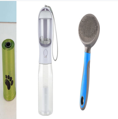 Ultimate 3-in-1 Portable Cat & Dog Water Bottle with Food Feeder and Poop Dispenser - Leak-Proof and Multifunctional Pet Travel Essential