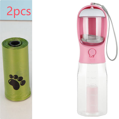 Ultimate 3-in-1 Portable Cat & Dog Water Bottle with Food Feeder and Poop Dispenser - Leak-Proof and Multifunctional Pet Travel Essential