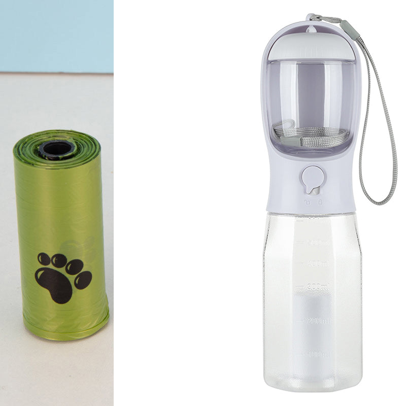Ultimate 3-in-1 Portable Cat & Dog Water Bottle with Food Feeder and Poop Dispenser - Leak-Proof and Multifunctional Pet Travel Essential