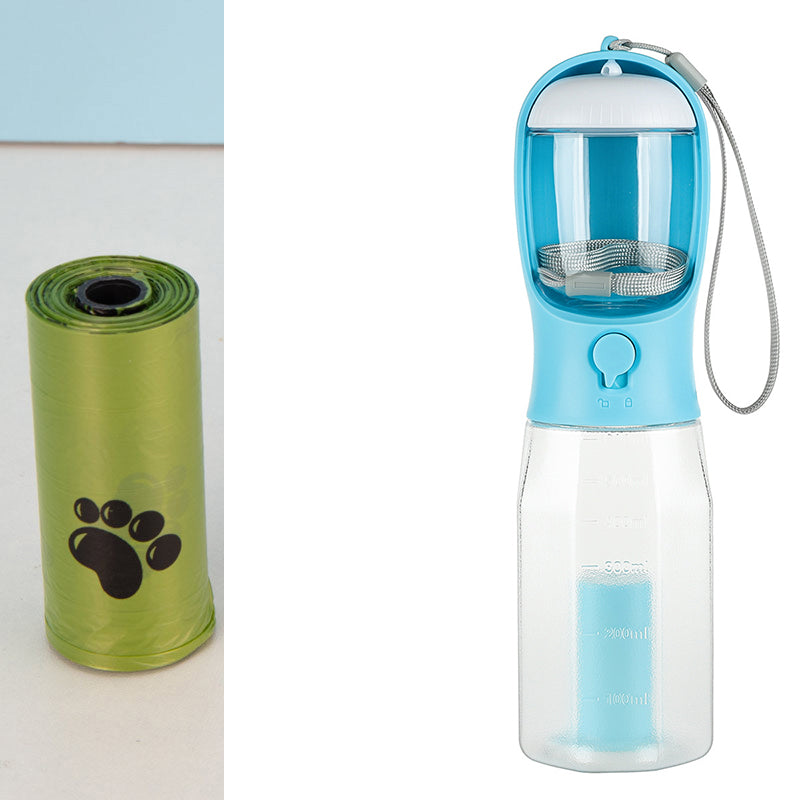 Ultimate 3-in-1 Portable Cat & Dog Water Bottle with Food Feeder and Poop Dispenser - Leak-Proof and Multifunctional Pet Travel Essential