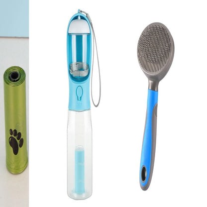 Ultimate 3-in-1 Portable Cat & Dog Water Bottle with Food Feeder and Poop Dispenser - Leak-Proof and Multifunctional Pet Travel Essential
